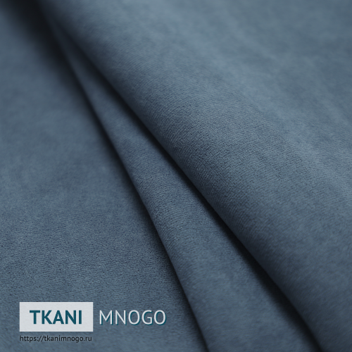 Фото материала велюра “75” (однотонный синий)