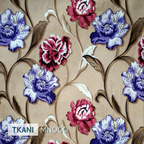 Фото рисунка микровелюра “4053-4” мультиколор, цветы.