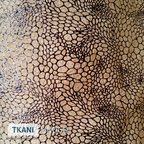 Фото текстиля 280-2 артикул - бежевый абстракция. Производитель Китай. Замша - фактура.