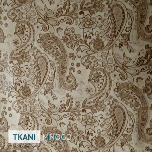 Фото материала Арбореал 965-2(арт.) - бежевый огурцы. Производитель Китай. Замша - внешний вид.